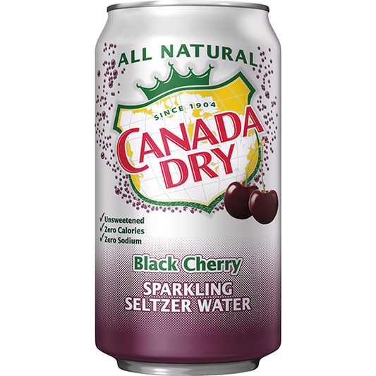 Canada Dry Black Cherry Sparkling Seltzer Water 12 Fl Can