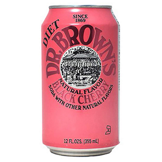 Dr. Brown's Black Cherry Diet Zero Sugar 12 Fl Can